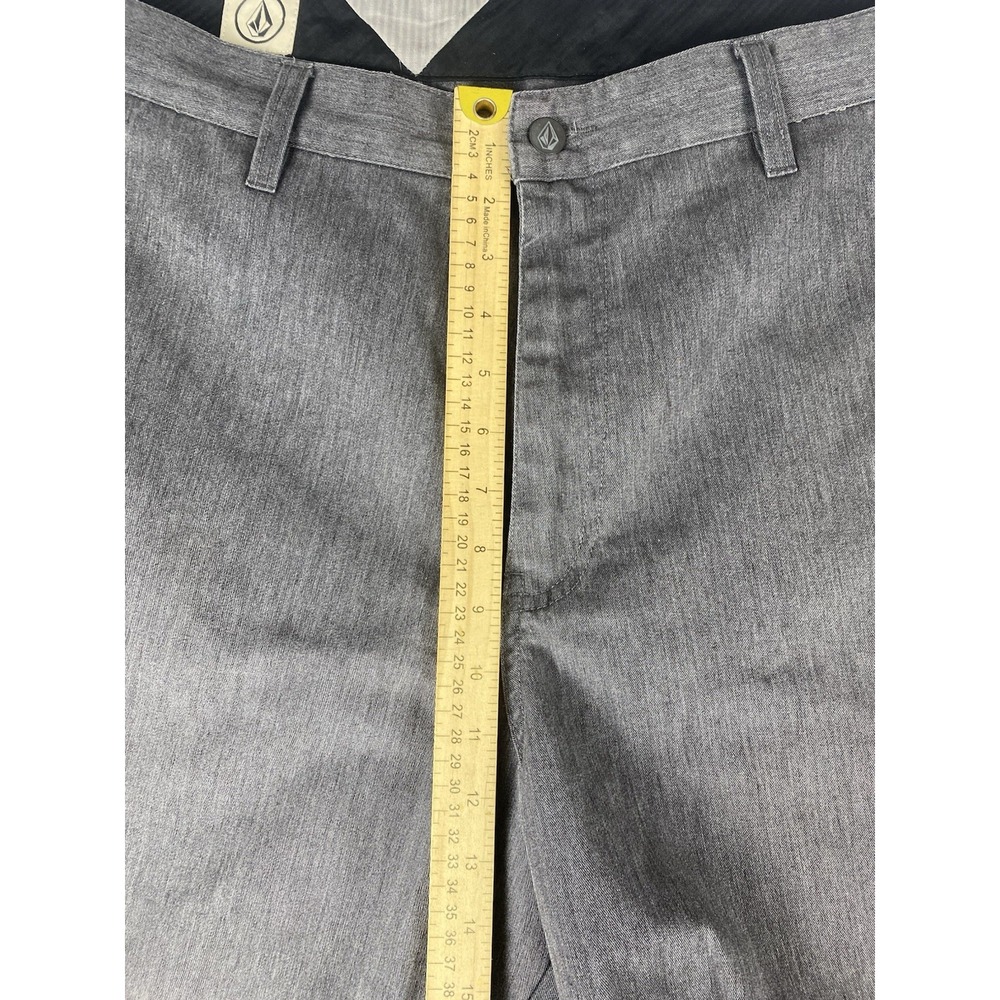 Volcom Shorts Mens Size 36 Gray Carpenter Cotton Polyester Blend Golf Pants - Picture 8 of 8